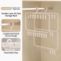 Stendibiancheria a doppio strato bianco crema con 26 clip e ganci antiscivolo rimovibili - Combinazione 18+26 clip / crema