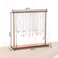 Dark brown wood necklace display stand with 20 hooks, 40cm height variant - Walnut Color Double-Sided (36 Hooks)