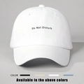 Cappellino da baseball in cotone bianco con ricamo Do Not Disturb e cinturino regolabile - Taglia unica / Bianco