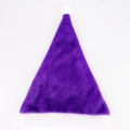 Bonnet de Noël classique en peluche violette foncée avec pompon blanc et bordure - Violet