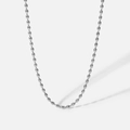 Modern silver titanium steel oval bead chain necklace with mirror polish finish - Silver Beaded Chain