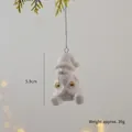 Mini ceramic Santa Claus ornament with gold accents and silver string, height 5.9cm - Santa Claus E