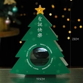 Christmas tree shaped green flower gift box with Merry Christmas print and window - Christmas Tree Apple Box [Green]