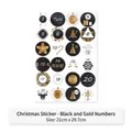 Christmas advent calendar stickers 1-24 gold and black holiday labels for gift wrapping - Christmas Sticker - Black/Gold Numbers