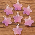 Pendentifs étoiles en résine dégradé rose et violet avec anneaux pour bijoux DIY - Étoile Dégradé No.6