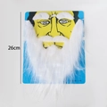 White synthetic fiber costume beard and eyebrows set for cosplay, 26cm length - White Eyebrows and U-Shaped Mustache Set