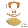 Lion costume set with ears headband bow tie tail and tutu for Halloween cosplay - Lion Costume 4-Piece Set (Gold Tutu)