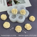 Silicone flower mold for rose and carnation DIY cakes or candles, 12x12x2.2cm size - 7-Hole Flower Style 8918