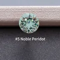 Sparkling peridot green round zircon gemstone with brilliant cut for DIY jewelry - 6.2MM / Noble Olive (5#)