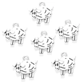 Set de 6 colgantes de oveja de metal en plata antigua para creación de joyas DIY - Plata Antigua