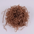 Macro detail of coffee brown shredded raffia paper for premium gift box packaging filler - 20g per Pack / Coffee