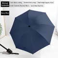 Ombrello pieghevole blu navy a 24 stecche con rivestimento UV nero e diametro di 98 cm - Ombrello Manuale Uv Blu Navy / Senza confezione regalo