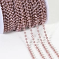 Handmade gold wire wrapped lavender faceted bead chain for DIY jewelry making - 3.6mm (1m/Pack) / Gold Chain - Purple