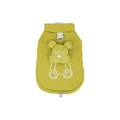 Mustard yellow corduroy pet vest with plush lining and a cute bear design for dogs - M / Yellow