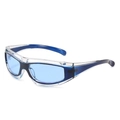 Outdoor sports cycling sunglasses with blue lenses and dual-tone transparent blue frame - Blue Frame / Blue Lens
