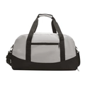 Bolso deportivo en gris y negro con asas acolchadas y correa de hombro ajustable - Blanco