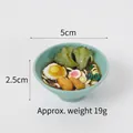 5cm blaue Schüssel künstliches Ramen-Spielzeugmodell mit Ei und Brokkoli wiegt 19g - Brokkoli-Eier-Nudeln / Ohne Clip