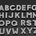 Set mit 26 funkelnden Strass-Alphabet-Anhängern A-Z für DIY-Schmuck und Nagelkunst - A-Z 26er Set / Silber