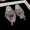 Boucles d'oreilles pendantes vintage argentées avec motif floral gravé complexe - 3# Crochet d'oreille - Argent