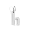 Polished silver lowercase letter h pendant accessory with small jump ring - Lowercase h - Steel Color