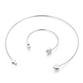 Roestvrijstalen sieradenset met hart en kruis, open halsketting en bijpassende armband - Kruis Hart Open Set / Zilver (Staalkleur) (KS40627-Z)