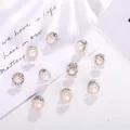Set of 10 elegant pearl safety brooches for women with various metallic vintage patterns - Pearl Style