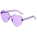 Lunettes de soleil cœur sans monture en violet translucide pour hommes et femmes - Violet