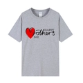T-shirt gris chiné à manches courtes avec graphique Happy Mother's Day et cœur - XS / Imprimé Cœur / Gris