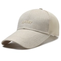 Beigefarbene Mesh-Baseballkappe mit SPORT-Stickerei und verlängerter Krempe für Sonnenschutz - Verstellbar / Beige