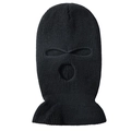 Cagoule noire en maille à trois trous pour homme et femme, idéale pour le ski en hiver - Noir