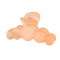 Detail view of orange transparent bubble hair claw clip with visible metal spring and axis - 10CM Jelly Orange Red