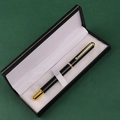 Morandi business metal fountain pen in polished black and gold with black gift box - Ink Black Nib / Boxed