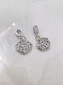 Detailed macro view of silver starburst heart pendants featuring hexagon frames and gems - Style E Heart Shape (Pendant Only) / White Gold