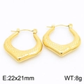 Pendientes dorados geométricos para mujer en forma de U con acabado de diamante - Dorado