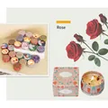 Candela profumata alla rosa in latta bohémien con set di scatole regalo coordinate - Rosa Confezione Regalo