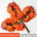 Artificial maple branch with 18 autumn orange gradient leaves for home decor - Premium Glue-coated Maple Style C