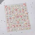 Cute Japanese style 3D nail sticker MN-404F featuring rabbit and mushroom motifs - MN-404F New Relief