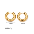 Detailed dimensions of 1.8cm golden hoop earrings with 4mm width and 5g weight specs - Thick Round Hoop Buckle Gold (5*10MM)