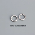 S925 Sterling Silber geometrische Creolen Variante mit 6mm Innendurchmesser in Silberfinish - 6mm / Weißgold