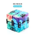 Macro detail of Infinity Cube with colorful galaxy pattern and black flexible connectors - Infinity Cube (NO.168-8-36) / 67.6g / Multicolor Pattern
