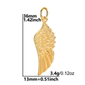 Detail of 18k gold plated leaf pendant with precise 36mm height and 13mm width dimensions - Gold - Wings 1
