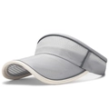 Grey quick-dry sun visor hat for running with breathable mesh and long brim - Adjustable / Light Gray