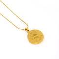 Golden Scorpio zodiac coin necklace with round pendant and sleek snake chain - Scorpio