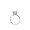 Luxuriöser S925 Sterlingsilber Kronenring mit großem Solitärdiamanten und Seitensteinen - US-Größe 5 / Silber