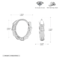 Detaillierte Größenangaben für S925 Sterling Silber Bambus Zirkon Creolen - Silber