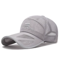 Berretto sportivo in rete grigia traspirante con visiera lunga e ricamo S bianco - Regolabile / Grigio chiaro