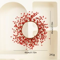 Ghirlanda di bacche rosse natalizie 45 cm 17,72 pollici per decorazioni festive porta - Ghirlanda di Bacche Dense