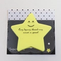 Star-shaped yellow fluorescent sticky notes with smiley face and inspirational quote - Pentagram