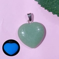 Luminous 20mm heart crystal pendant with green stone finish and blue glow effect - 45-Luminous Green
