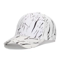 Casquette de baseball blanche avec motif marbre noir et visière courbée mode plein air - Taille Unique(Réglable) / Blanc
